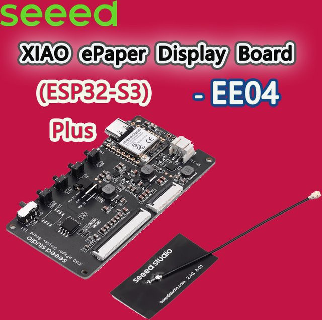 Seeed Studio XIAO ePaper Display Board EE04 mit XIAO ESP32-S3 Plus für Low-Power-Projekte, Schwarz, unterstützt 24-polige und 50-polige ePaper-Displays - Bild 1