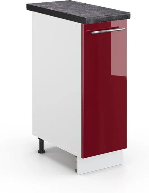 Vicco Apothekerschrank Fame-Line Bordeaux Hochglanz Weiß Anthrazit B: 30 cm, H: 82 cm, T: 20,53 cm - Bild 1
