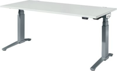 Schäfer Shop Genius ERGOSTYLE S Schreibtisch elektrisch höhenverstellbar, Rechteck, C-Fuß, lichtgrau/anthrazit, B: 180 cm, T: 80 cm, H: 63,5-130,5 cm - Bild 1