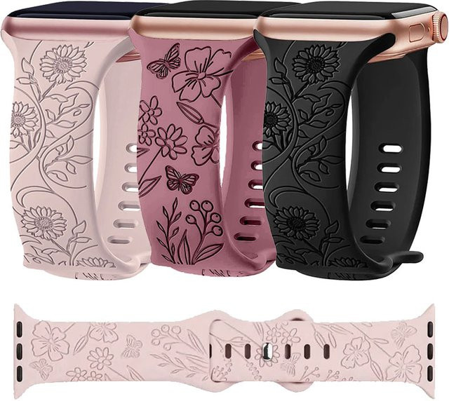 Uhrenarmband Silikon, Blumenarmband, Unisex - Bild 1