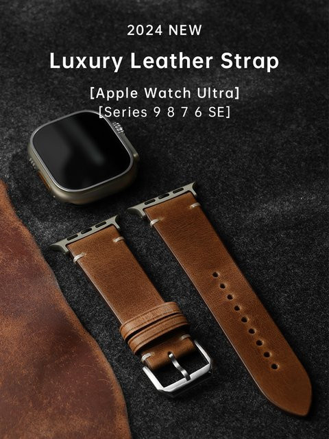 MAIKES Uhrenarmband Leder, Schwarz, Unisex - Bild 1