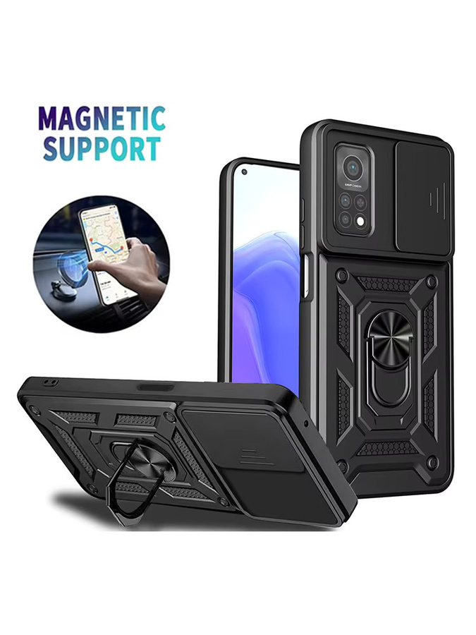 Xiaomi Stoßfeste Schutzhülle mit Magnetischem Ring für Mi 13T, 12T, 11T, 10T Pro und Mi 12T in Schwarz - Bild 6