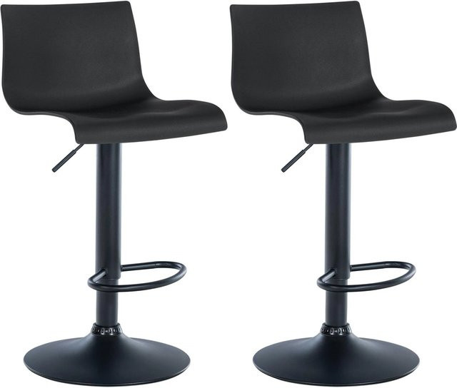 DELUKE 2er Set Barhocker GEBEL in Schwarz, höhenverstellbare Barstühle mit Lehne und 360 Grad Drehsitz, B/T/H: 39 x 36 x 84 cm - Bild 1
