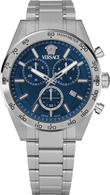 Versace Chronograph, Quarz, Edelstahl, Blau, 41 mm, Herren - Bild 1