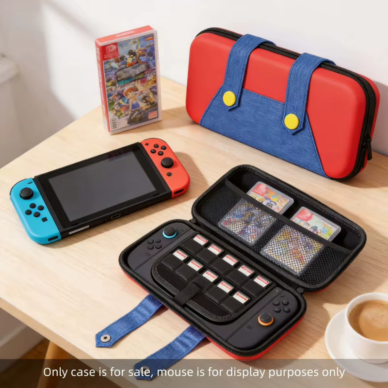 Aufbewahrungstasche im Cartoon-Anime-Stil für Nintendo Switch 2 mit großer Kapazität und Kartenfächern, Rot - Bild 2