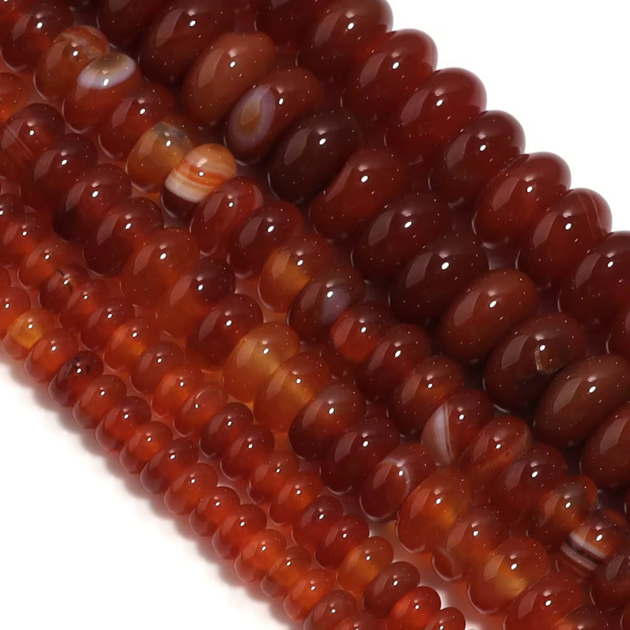 louleur Achat-Steinperlen, rot, 4/6/8 mm, Unisex - Bild 5