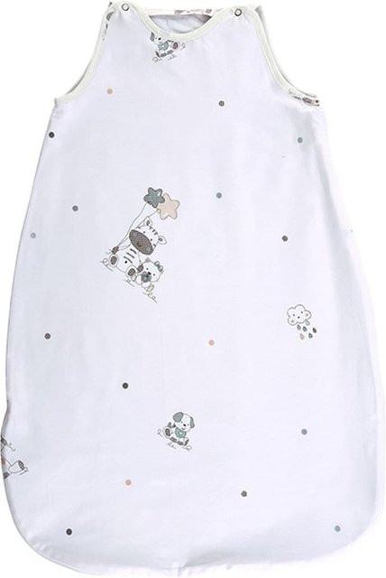 Lorelli Baby Winterschlafsack aus 100% Baumwolle, 2,5 TOG, weiß grün, Länge: 85 cm, B/T/H: 45 x 80 x 3 cm - Bild 1