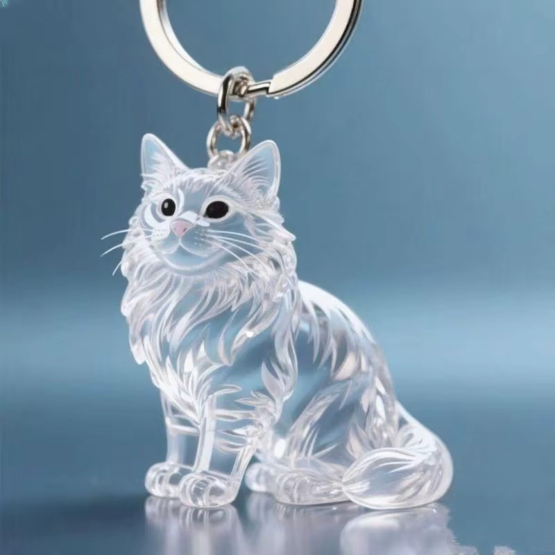 Velishy Schlüsselanhänger, transparente Katze, Anhänger - Bild 5