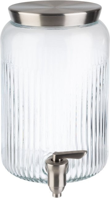 APS Getränkespender aus Glas und Edelstahl mit Deckel, transparent, 3,8 l - Bild 1