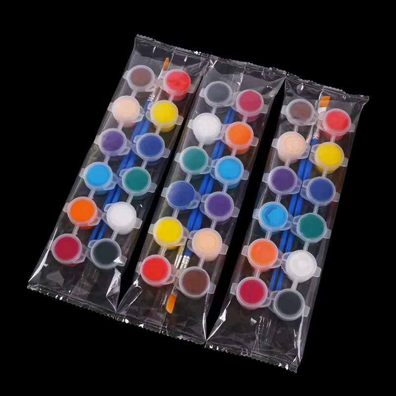 Set mit 12 Acrylfarben und Pinseln in Mehrfarbig für deine DIY-Kunstprojekte - Bild 2