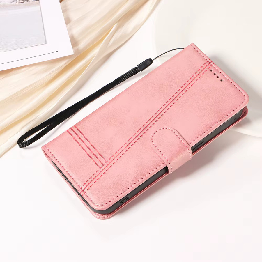 Magnetische Leder-Flip-Hülle mit Kartenfächern für Samsung Galaxy S26 S25 S24 S23 S22 S21 S20 S10 E Plus Ultra Edge Wallet Cover in Schwarz und Pink - Bild 2