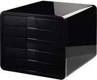 HAN Schubladenbox i-BOX Dokumentenbox aus Kunststoff mit 5 Schubfächern für DIN A4, Schwarz - Bild 2