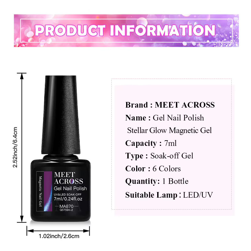 MEET ACROSS Aurora Cat Eye Gel-Nagellack, Blue Aurora Effect, 7 ml - Bild 6