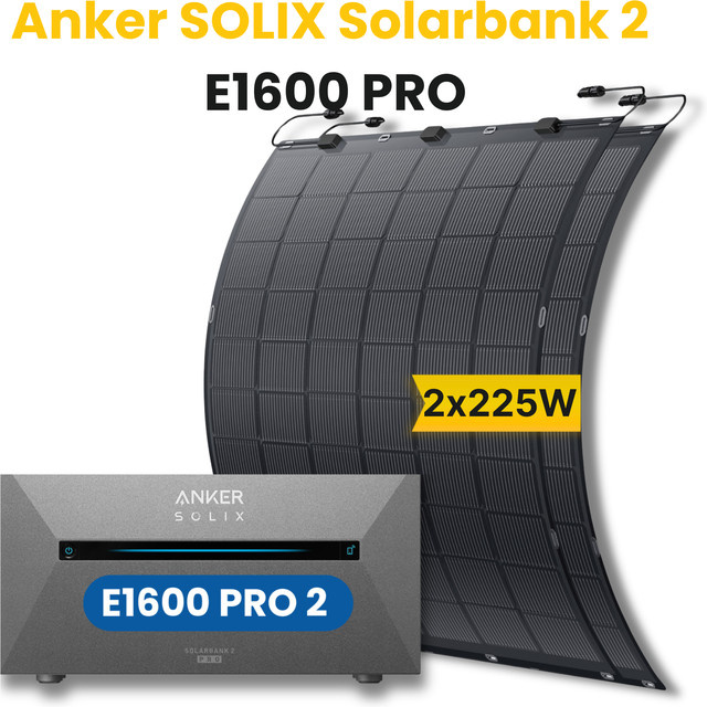 Anker SOLIX E1600 Pro Balkonkraftwerk Komplettset mit 1600Wh Speicher und 450W Leistung - Bild 1