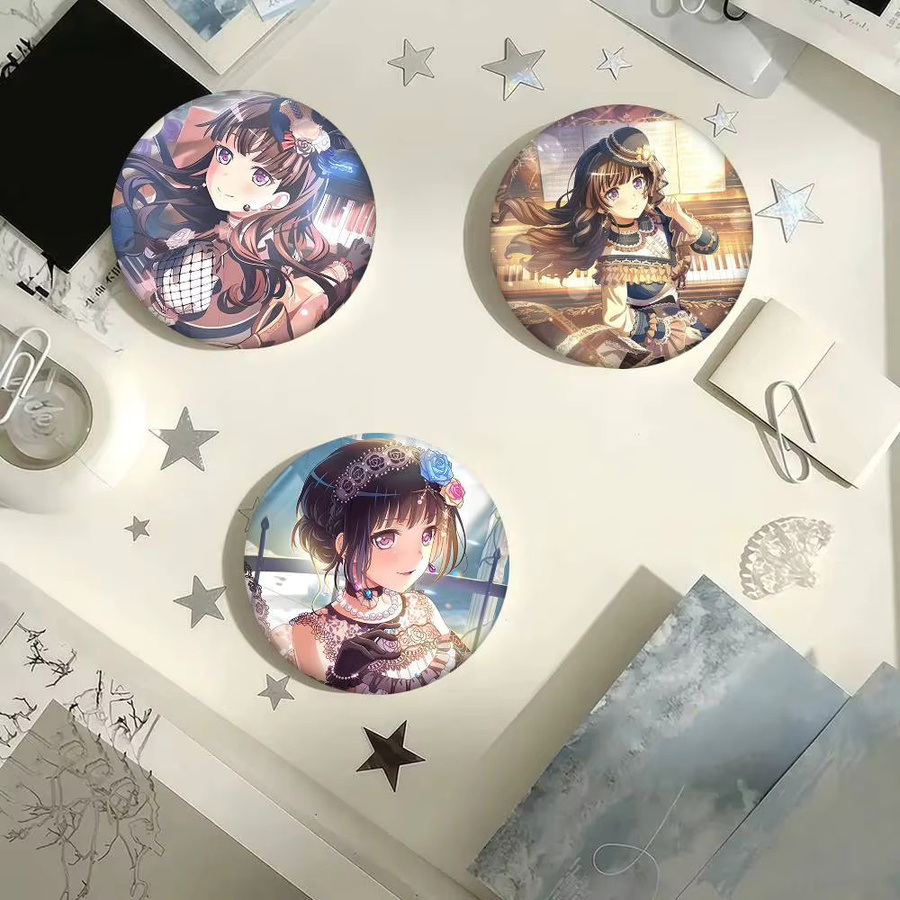 Brosche Marsupilami Anime BanG Dream Shirokane Rinko, Emaille-Pin, Rund - Bild 3