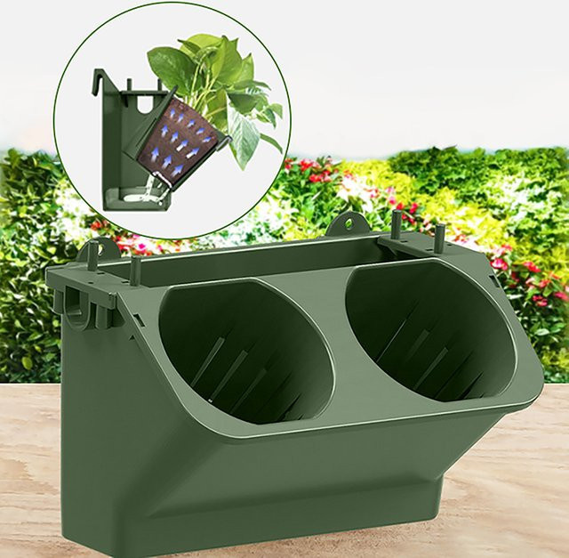 Selbstbewässernder Blumentopf als vertikaler Garten Pflanzer in Weiß für Balkon und Zuhause - Bild 1