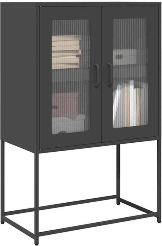 Vidaxl Highboard aus Stahl in Schwarz im Industrial Design, B/T/H: 68 x 39 x 107 cm - Bild 1