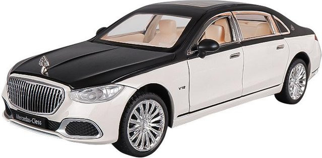 Fourall- Model Cars Benz Maybach S680, Modellauto, 1:24, Metall, Schwarz/Weiß, mit Sound & Licht - Bild 1