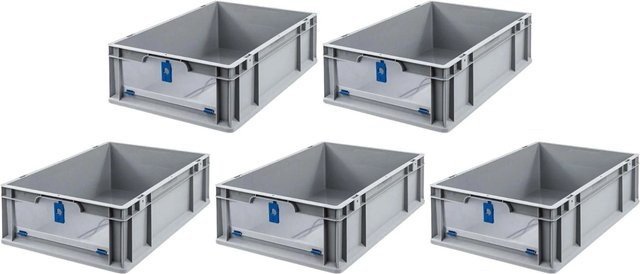 PROREGAL SuperSparSet 5x Eurobox NextGen Insight Cover Transportboxen in Blau, H x B x T: 17 x 40 x 60 cm, 34 Liter - Bild 1