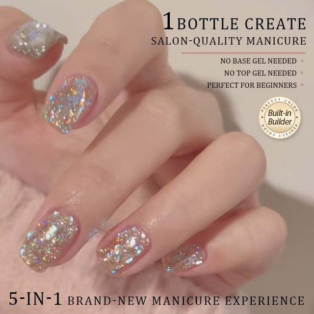 PERFECT COLOR Diamond Dust Nagellack, Holographischer Glitzer-Gel, 8 ml - Bild 1