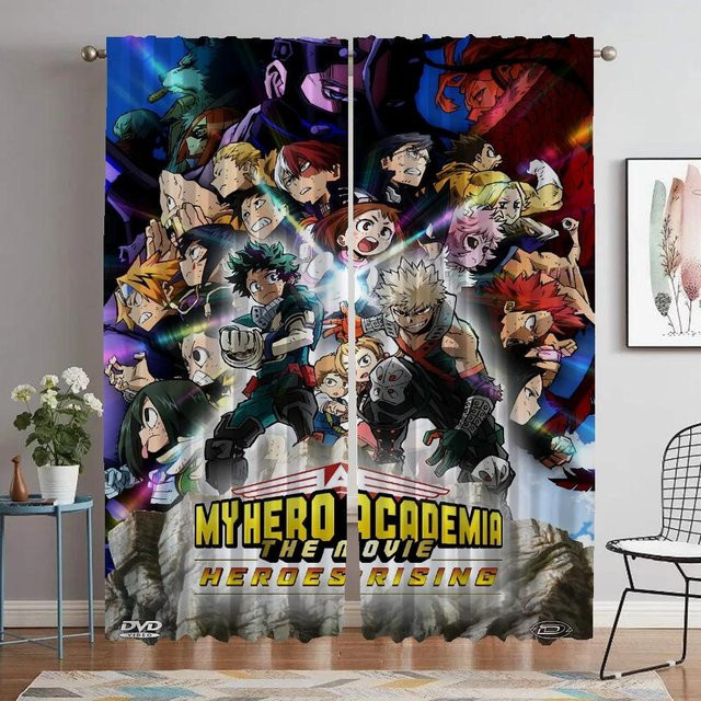 My Hero Academia Vorhänge von Yiran Furniture, 2er-Set, Mehrfarbig, B: 60 cm, H: 90 cm - Bild 1