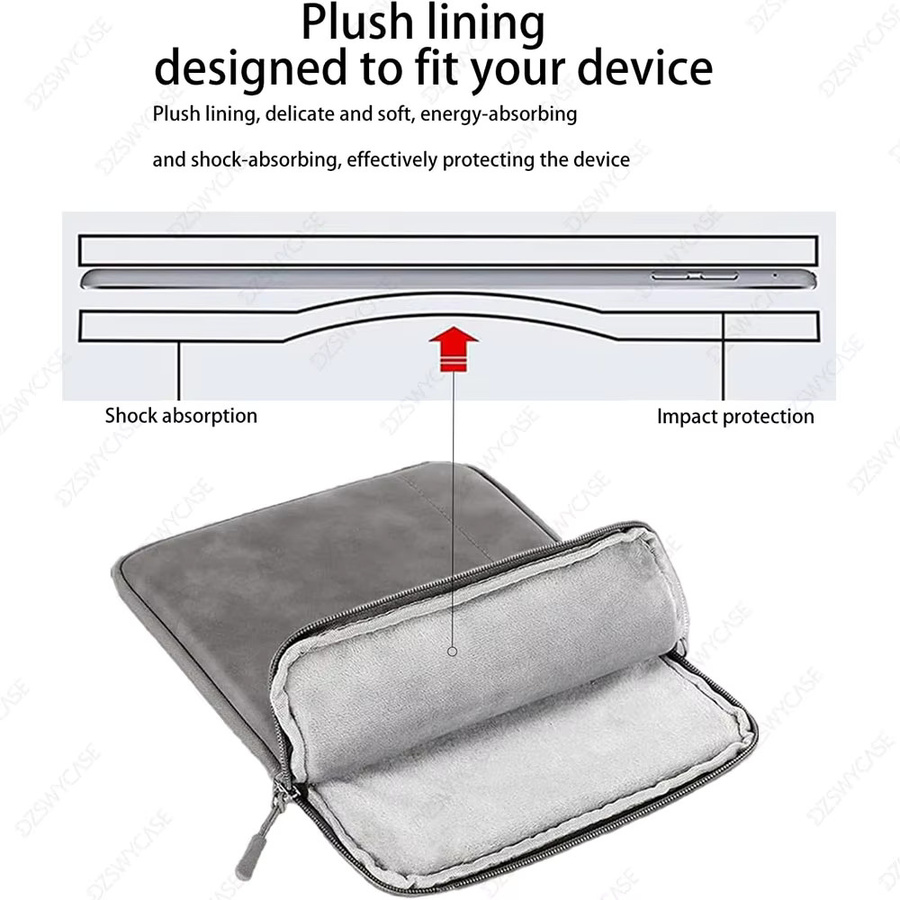 DZSWYCASE Tablet-Hülle Tragetasche für 7,9 bis 13 Zoll, Wasserabweisend, Farbe: Grau - Bild 4