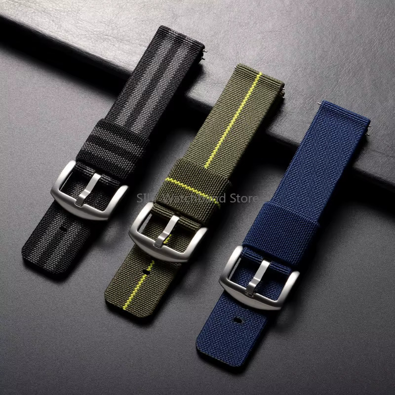 asukaband Uhrenarmband Nylon, Schwarz, Roségold Schnalle - Bild 2