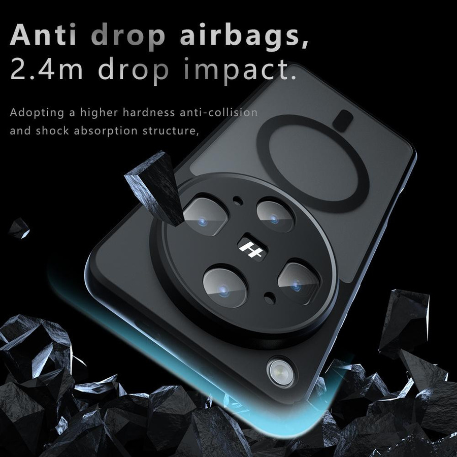 Magnetisches kabelloses Ladecase für OPPO Find X9 Ultra 5G, stoßfeste Rückseite, Schwarz und Transparent - Bild 2