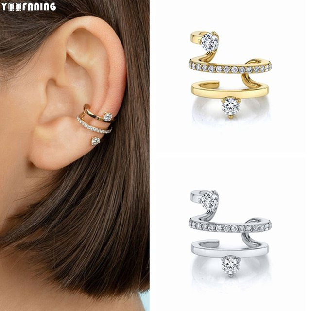 yoofaning Ohrring 925 Silber, Zirkonia, Weiß, Damen - Bild 1