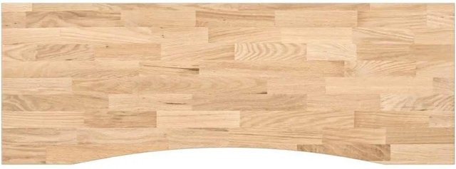 vidaXL Schreibtischplatte aus Massivholz Eiche Unbehandelt, Farbe: Naturstein, B/T/H: 140 x 50 x 2,5 cm - Bild 1