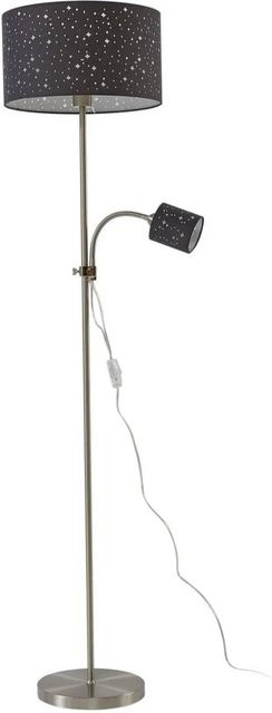 Lindby Stehlampe Melanie Modern 2-flammig in Alu-grau aus Metall und Stoff, Höhe: 160 cm - Bild 1