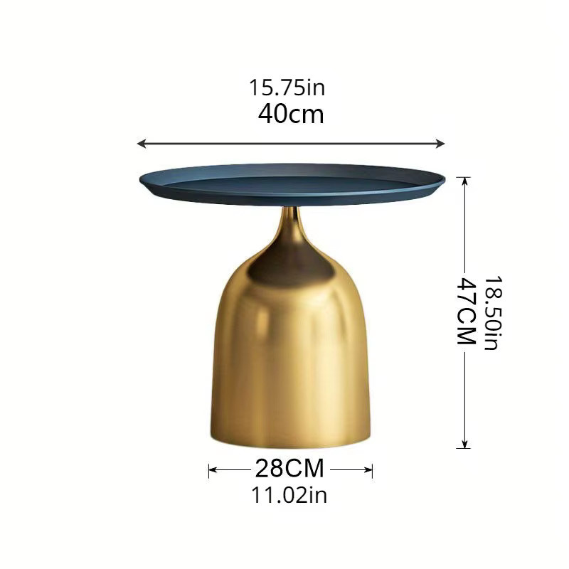 LIUSHADUOLA Beistelltisch im Skandinavischen Design aus Metall in Blau und Gold - Bild 2