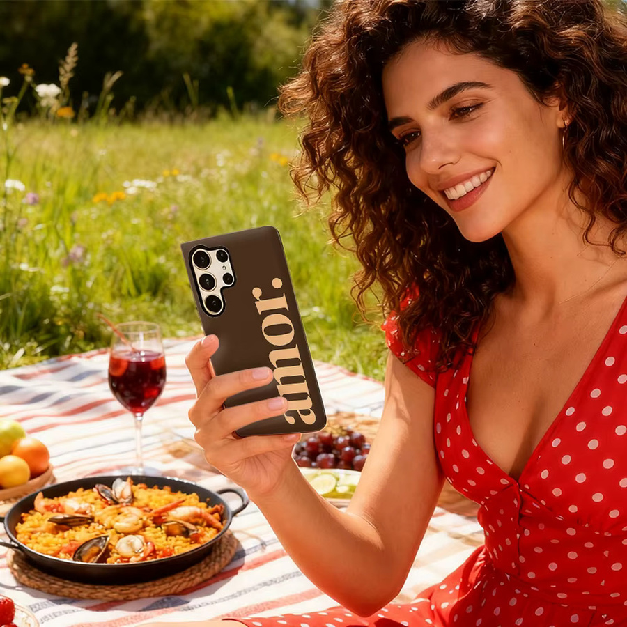 Amor Handyhülle mit glänzender doppellagiger Rückseite für Samsung Galaxy S25 Ultra, S24 und S23 Ultra Plus - Bild 5