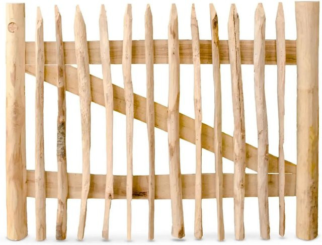 Stiltreu Genageltes Staketenzaun-Tor Edelkastanie in Braun, Breite: 120 cm, Höhe: 90 cm - Bild 1