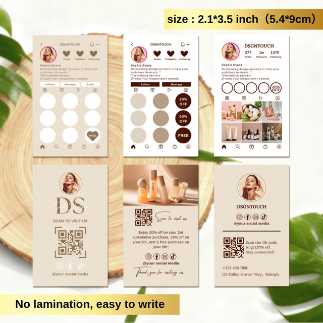 DSGNTOUCH Custom Loyalty-Visitenkarten für Stempel-Belohnungssysteme, Grau, B: 9 cm, H: 4 cm, 300 g/m2 - Bild 1