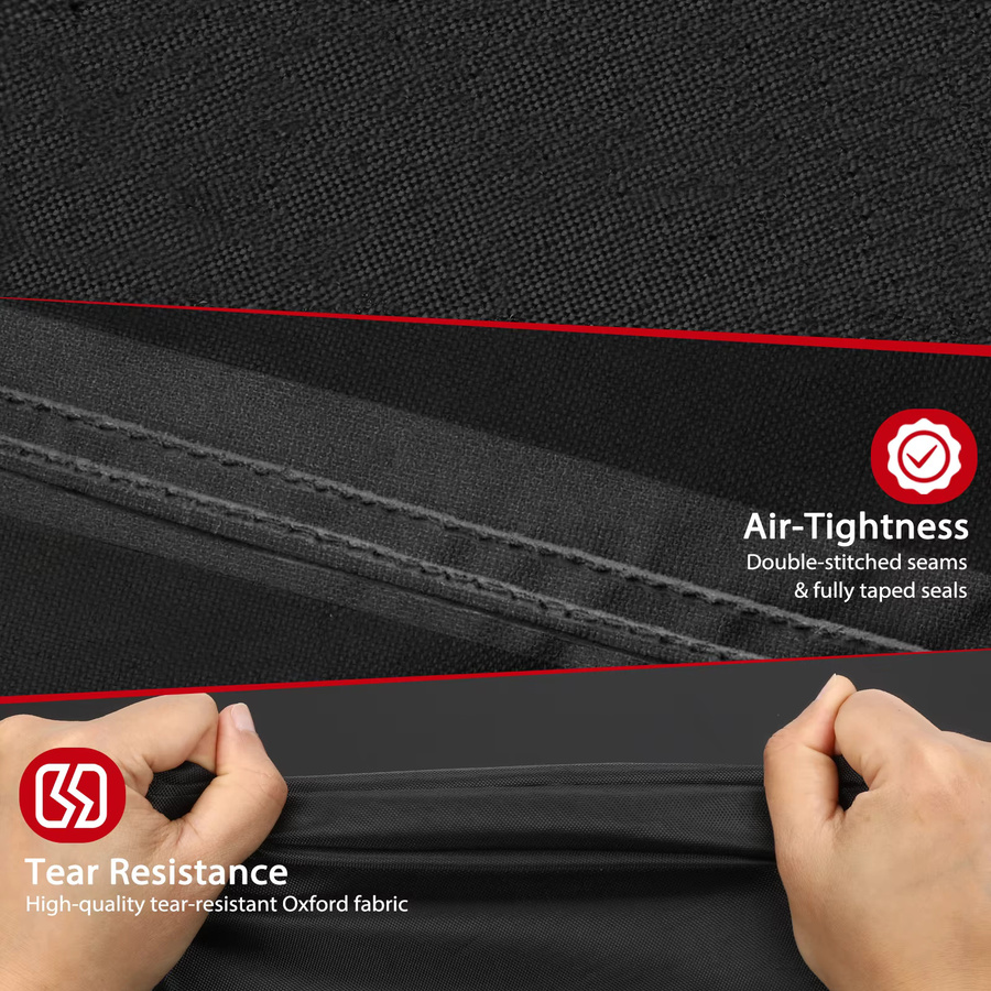 Topcrown Outdoor-Grillabdeckung Tc-420D Red Line BBQ-Abdeckung aus UV-beständigem 420D Oxford-Gewebe in Schwarz, B/H/T: 110 x 81 x 66 cm - Bild 2