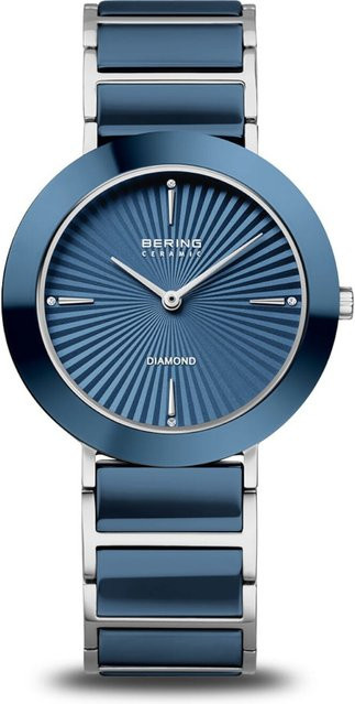 Bering Damenuhr, Diamant, Keramik, Quarz, Edelstahl, 35 mm, Blau - Bild 1