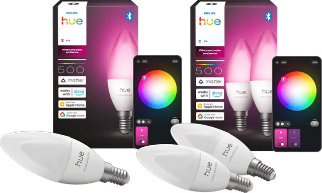 Philips Hue White & Color Ambiance LED Kerzenlampe E14 3er-Pack dimmbar mit Bluetooth und RGB - Bild 1