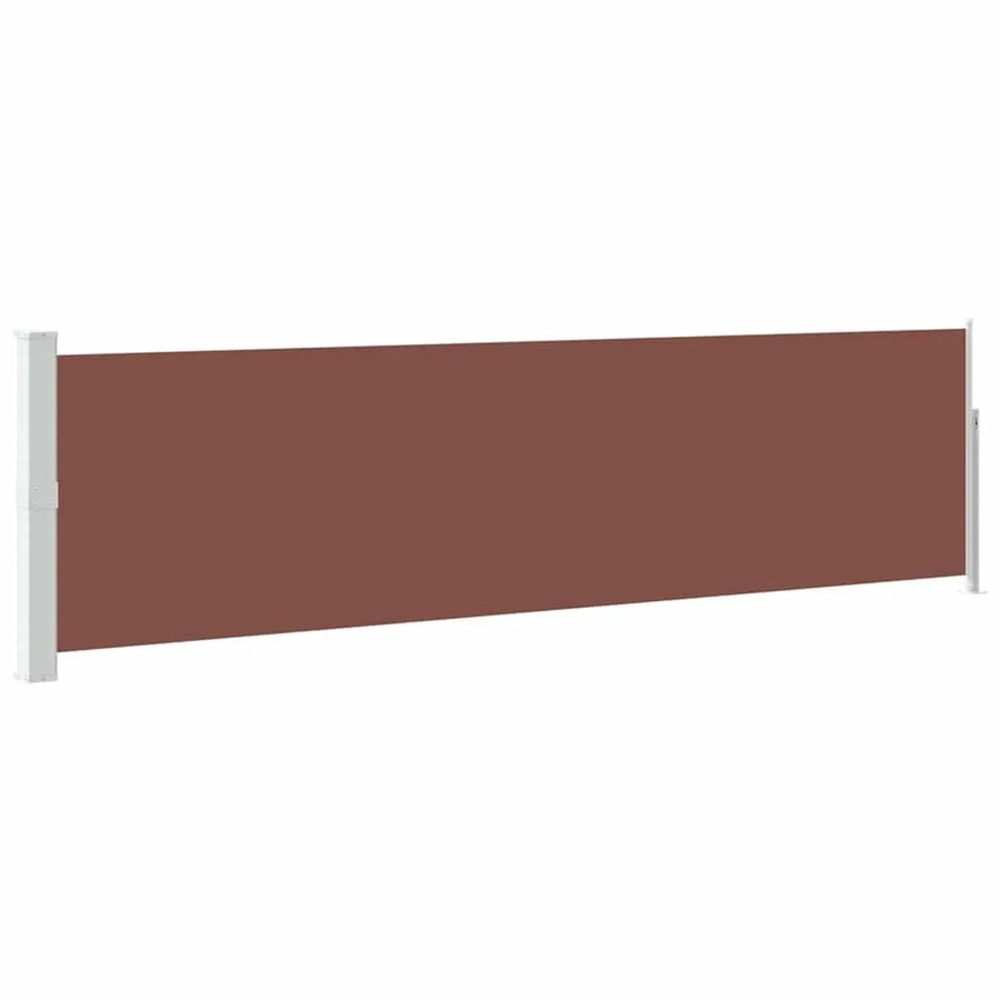 vidaXL Ausziehbare Seitenmarkise aus Polyester und Stahl, Farbe: Braun, H x B: 140 x 500 cm - Bild 2