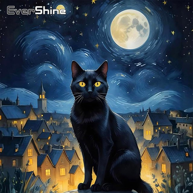 EverShine 5D DIY Diamond Painting Set Cartoon Katze Mosaik Bild in Multicolour für Kinder - Bild 1