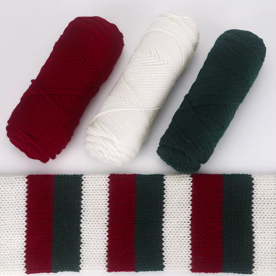 QJH Garn Set aus Woll-Acryl-Mischgewebe in Grün und Mehrfarbig, 3 Stück weiches Webgarn für DIY Strickprojekte wie Pullover, Schals und Socken - Bild 2