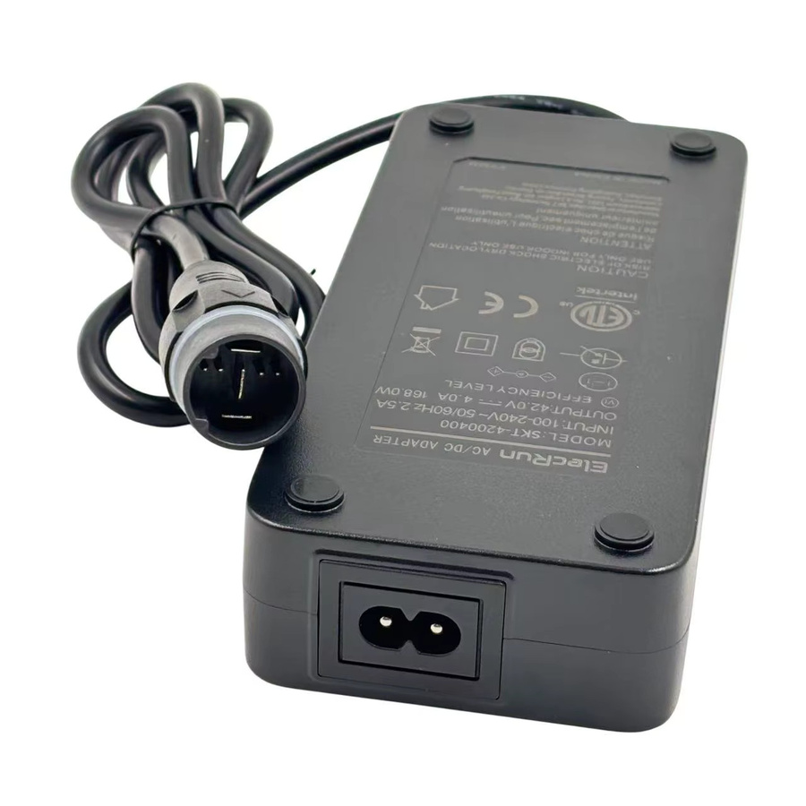 Elecrun 42V 4A Li-Ion Ladegerät mit YYMH7 Pin für 500W ML500WH Elektrofahrzeug Akku in Schwarz - Bild 1