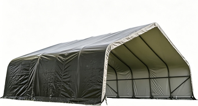 Grüne Weidezelt-Überdachung aus hochwertigem PE, B/T/H: 670 x 730 x 370 cm - Bild 1
