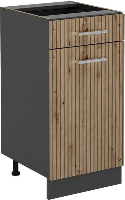 Vicco Küchenunterschrank R-Line in Artisan-Eiche und Anthrazit ohne Arbeitsplatte, B: 40 cm, H: 81,6 cm, T: 46 cm - Bild 1