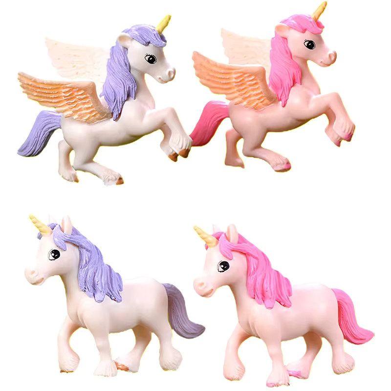 MOVING FOREST Cartoon-Einhorn, Tierfiguren, 4-teiliges Set, bunt - Bild 2