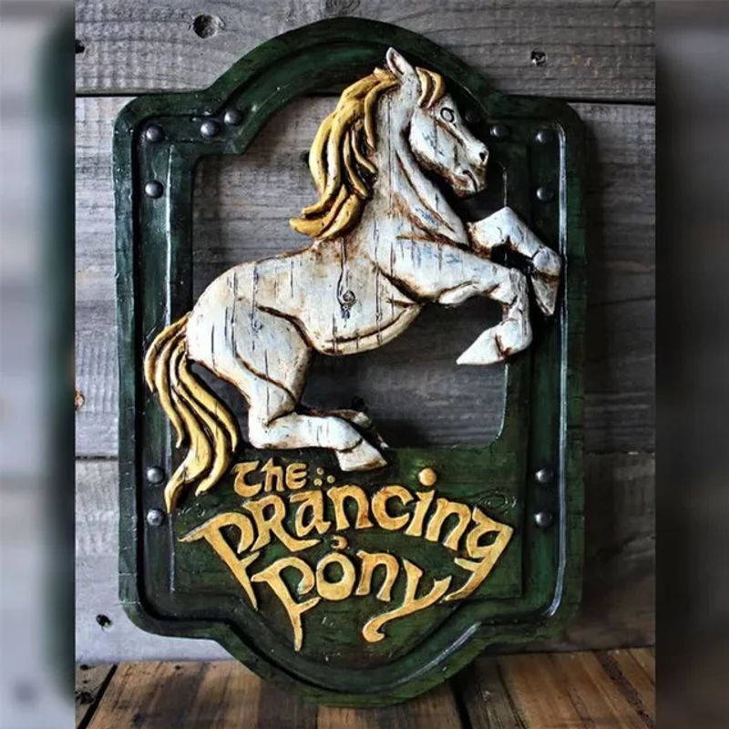 Longma Resin Crafts Moderne Wandkunst-Dekoration aus Kunstharz mit Drache und Pony in Mehrfarbig - Bild 1