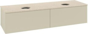 V&B Waschtischunterschrank Antao mit Beleuchtung und Frontstruktur, Farbe: Botti Silbergrau lackiert, B/T: 160 x 50 cm - Bild 1