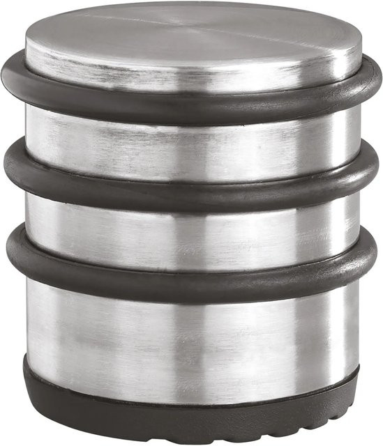 Wagner Boden-Türstopper Big Disk Tower EH 5072 in Edelstahl-Optik, Durchmesser: 7 cm, Höhe: 7 cm - Bild 1