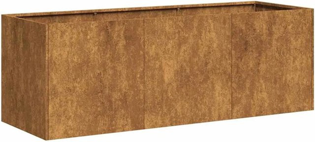 vidaXL Pflanzkübel aus wetterfestem Stahl in Braun, B/T/H: 120 x 40 x 40 cm - Bild 1