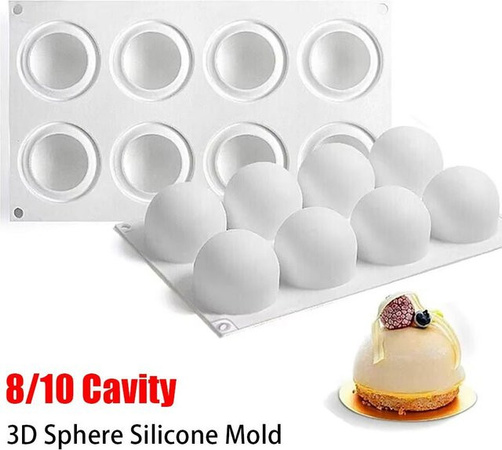 Silikon Backform für 3D Kugeln und Cake Pops in Weiß zur Kuchen Dekoration